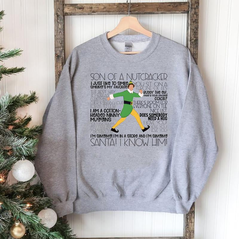 Buddy Elf Omg Santa I Know Him Sweatshirt, Buddy Elf Christmas, Elf Merry Christmas 2023, Christmas Movie, Xmas Gifts Sweatshirt Hoodie T-Shirt